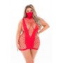 MASQUERADE DRESS WITH MASK RED, PLUS SIZE - Pink Lipstick Lingerie