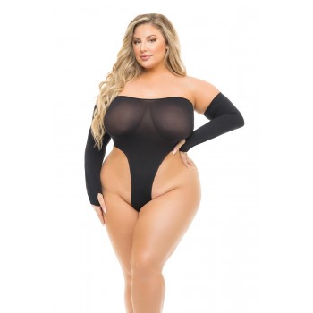 HIGH AF 2PC GLOVES & TEDDY SET BLACK, PLUS SIZE HIGH AF 2PC GLOVES & TEDDY SET BLACK, PLUS SIZE