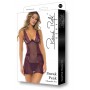 SNEAK PEAK CHEMISE SET PURPLE, S/M - Rene Rofe Lingerie