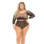 BACK ME UP 2PC SHORT SET BLACK, PLUS SIZE - Pink Lipstick Lingerie
