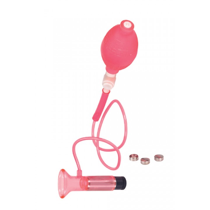 CLITORAL VIBRATING PUMP - CLEAR HOT PINK - Seven Creations