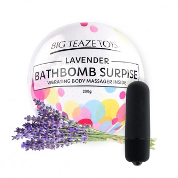 Big Teaze Toys - Bath Bomb Surprise with Vibrating Body Massager Lavender