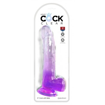 KingCockClear 9 w balls Purple