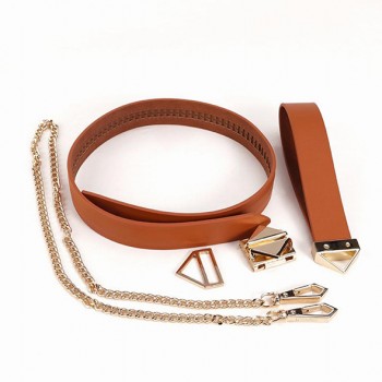 LOCKINK - Collar with Leash Set Brown