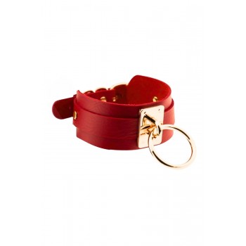 KINKY DIVA O-RING COLLAR RED/GOLD