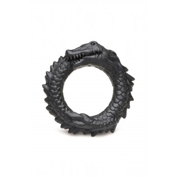 XR Brands - Black Caiman Silicone Cock Ring - Black