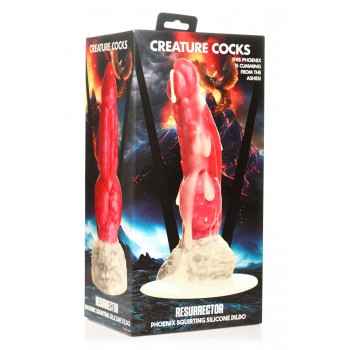 XR Brands - Resurrector Phoenix Squirting Silicone Dildo - Red/White