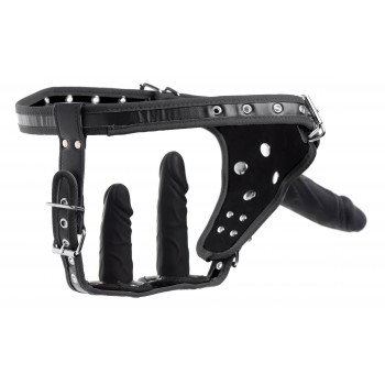 Double Penetration Strap On Harness - Black