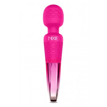 NIXIE RECHARGEABLE WAND MASSAGER, PINK OMBRE METALLIC