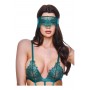 SEXY STRAPPY LACE TEDDY WITH GARTERS GREEN, S/M - Baci Lingerie