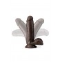 DR. SKIN PLUS 7 INCH POSABLE DILDO WITH BALLS CHOCOLATE - Blush