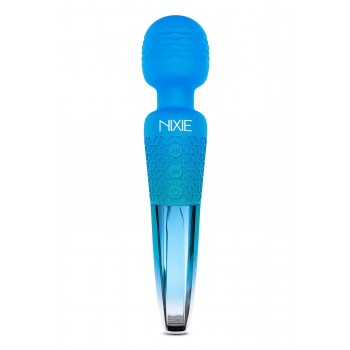 NIXIE RECHARGEABLE WAND MASSAGER, BLUE OMBRE METALLIC