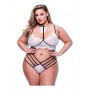 2PC STRAPPY LACE BRA & PANTY SET BLACK, QUEEN - Baci Lingerie