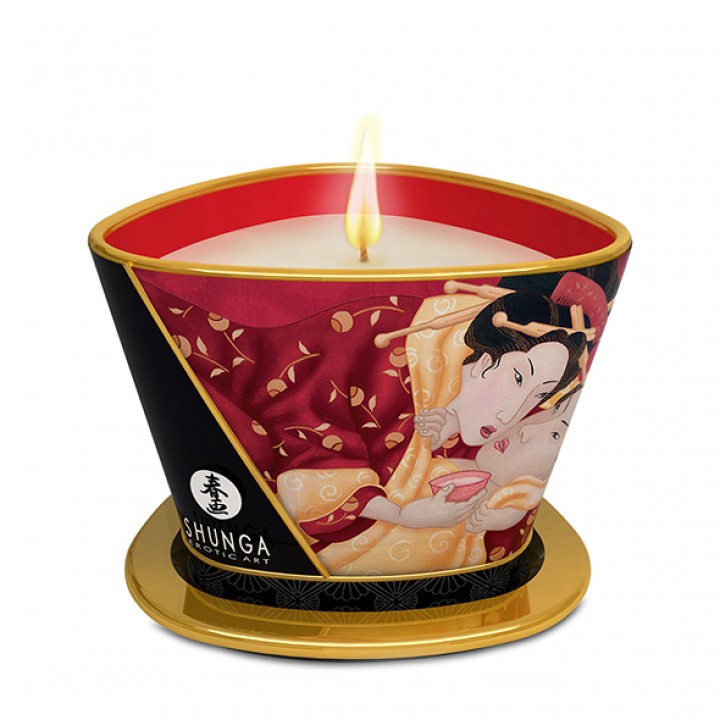 Shunga aromātiska masāžas svece 170 ml Zemene