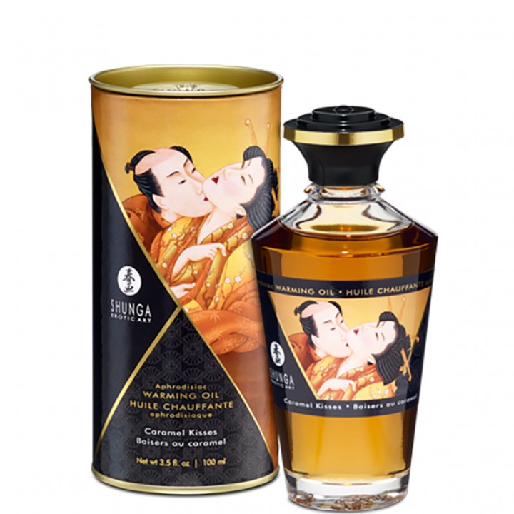 Shunga - Aphrodisiac Warming Oil Caramel Kisses 100 ml - Shunga