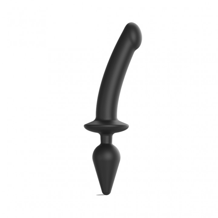 Strap-On-Me - Switch Plug-in Semi-Realistic Dildo Black L - Strap-On-Me