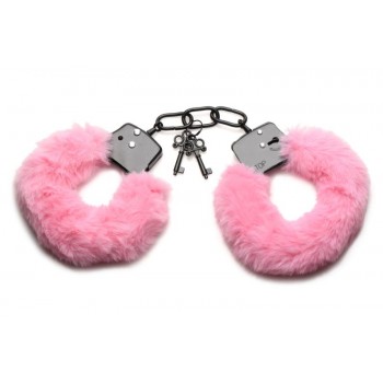XR Brands - Cuffed in Fur Handcuffs - Pink