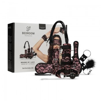 Bedroom Fantasies - Bound by Lace - 8 Piece SM Set - Pink