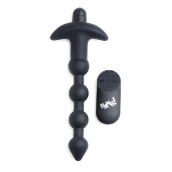 BANG! - 28X Remote Control Vibrating Silicone Anal Beads - Black