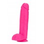 NEO 10 INCH DUAL DENSITY DILDO NEON PINK - Blush