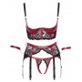 Shelf Bra Set black/red XL - Cottelli BONDAGE