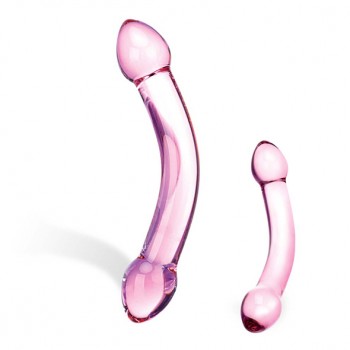 gläs Double Trouble Pink - Glas - Double Trouble Purple Glass Dildo