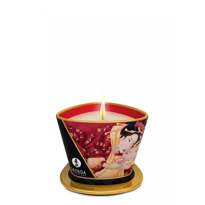 Shunga aromātiska masāžas svece (170 ml) - MASSAGE CANDLE SPARKLING STRAWBERRY WINE - Shunga