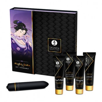 Shunga Naughty Geisha intīmās kosmētikas komplekts + vibrators - Shunga - Naughty Geisha Kit