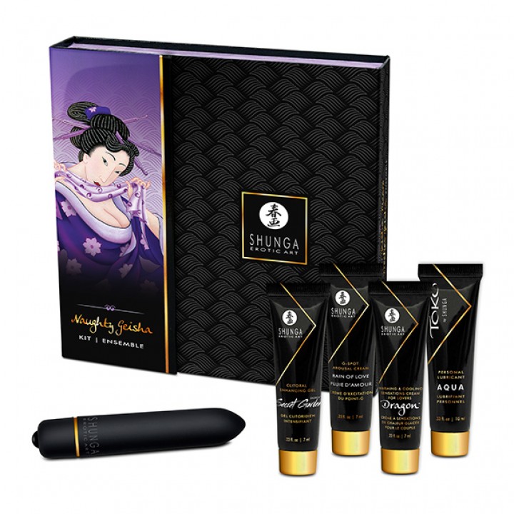Shunga Naughty Geisha intīmās kosmētikas komplekts + vibrators - Shunga - Naughty Geisha Kit - Shunga