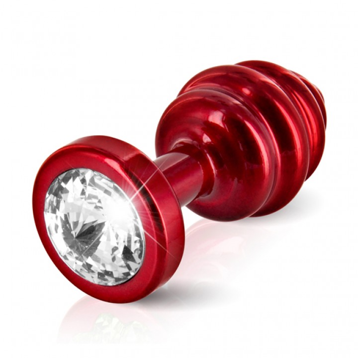 Diogol - Ano Butt Plug Ribbed Red 30 mm - Diogol
