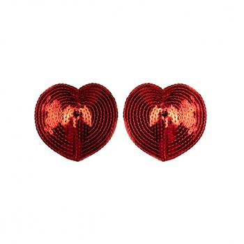 Bye Bra - Heart Nipple Covers Red One-Size