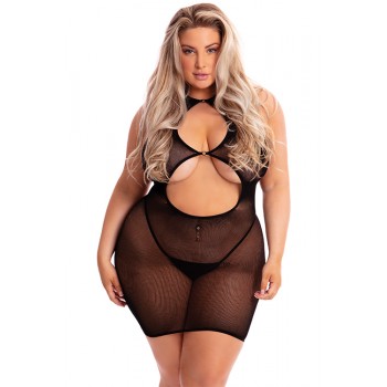 FOLLOW ME MINI DRESS BLACK PLUS SIZE