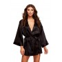 ALL SATIN ROBE BLACK, OS - Baci Lingerie