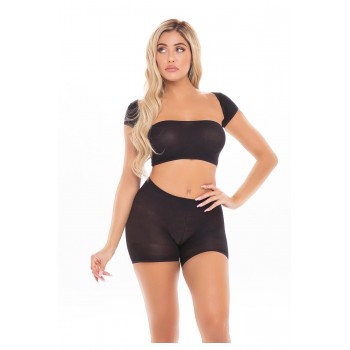 ON YOUR MIND 3PC SHORT SET BLACK, OS