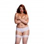 Baci - White Rose Open Crotch Boyshort Panty XL - Baci