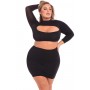 STOP & STARE 2PC SKIRT SET BLK, 3XL/4XL - Pink Lipstick Lingerie