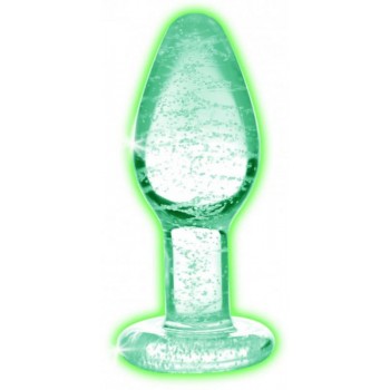 Glow-In-The-Dark Glass Anal Plug - Small