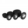 Silicone Buttplug Set with Diamond - Black - Easytoys Anal Collection