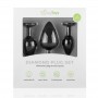 Silicone Buttplug Set with Diamond - Black - Easytoys Anal Collection