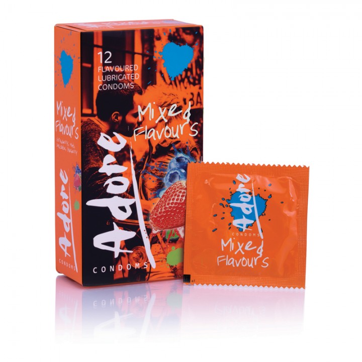 Adore Flavours Condoms - 12 Condoms - Pasante