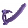 Double Delight Dual Penetration Vibrating Rabbit Cock Ring - Frisky