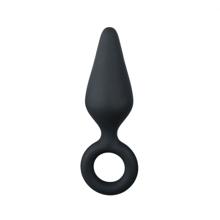 Black Buttplugs With Pull Ring - Small - Easytoys Anal Collection