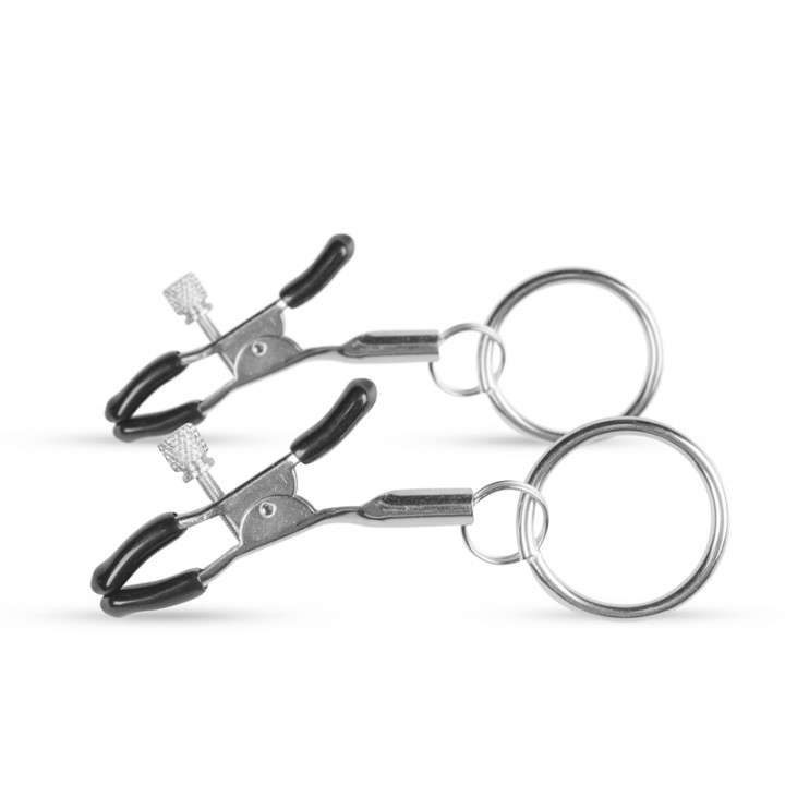 Metal Nipple Clamps With Ring - Easytoys Fetish Collection