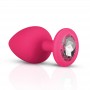 Silicone Butt Plug with Diamond - Pink - Easytoys Anal Collection