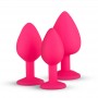 Silicone Butt Plug with Diamond - Pink - Easytoys Anal Collection