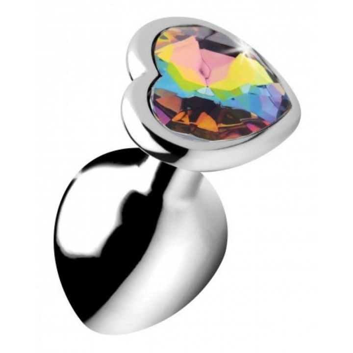 Rainbow Heart Butt Plug - Medium - Booty Sparks