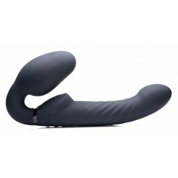 Swirl Vibrating Strapless Strap-On - Black