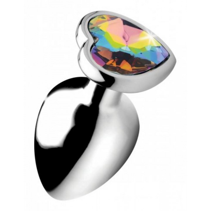 Rainbow Heart Butt Plug - Large - Booty Sparks