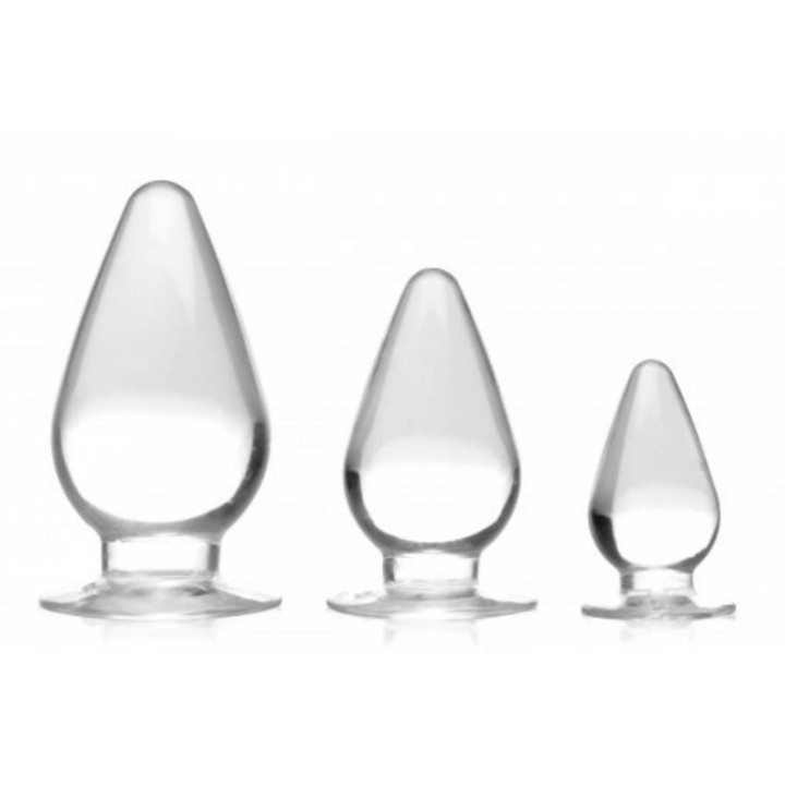 Triple Cones Anal Plug Set Of 3 - Clear - Master Series