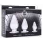 Triple Cones Anal Plug Set Of 3 - Clear - Master Series